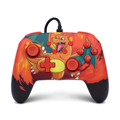 Abbildung von Verbesserter Kabelgebundener PowerA Controller für Nintendo Switch Pokémon: Charizard Vortex, Gamepad, Game Controller, Offiziell Lizenziert