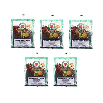 Abbildung von Pamai Pai® Bigpack: 5 x 100g Schwarze Sesamsamen Schwarz Sesamkörner für Sushi