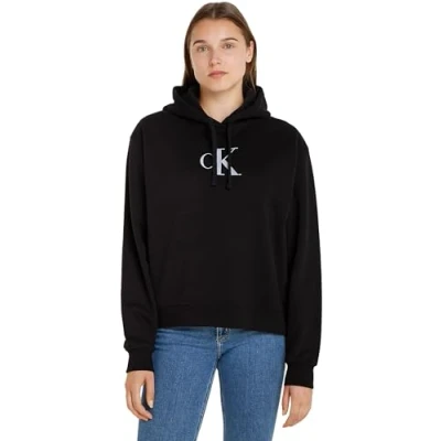 Abbildung von Calvin Klein Jeans Damen Hoodie mit Kapuze, Schwarz (Pvh Black), XXL