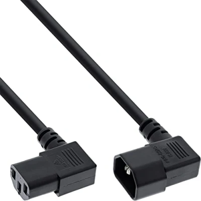 Abbildung von InLine 16650A Netzkabel Kaltgeräteverlängerung, C13 auf C14, 90 abgewinkelt, 5m