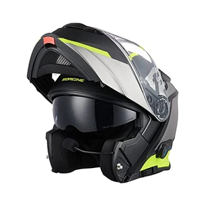 Abbildung von ORIGINE Motorradhelm Bluetooth Klapphelm Integralhelm ECE Mit Doppelvisier (Level Yellow Black,S)