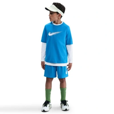 Abbildung von Nike Dri FIT Multi Kurzarmshirt für Kinder Blau, Gr. L, ideal aktives Spielen und Lauftraining