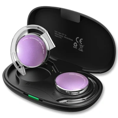 Abbildung von On Ear Kopfhörer Bluetooth V5.3, Open Kabellos Buetooth, Clip Sport Headset mit 4 Mikrofon, Comfort Fit Ohrhaken Ohrhörer