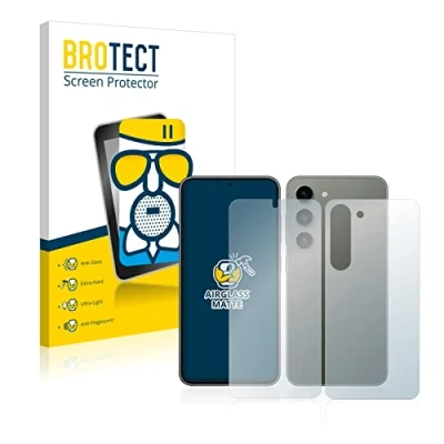 Abbildung von BROTECT Entspiegelungs Schutzglas für Samsung Galaxy S23 (Display+Rückseite) Schutz Folie Panzerfolie Glas Matt [Extrem Kratzfest 9H, Anti Reflex]
