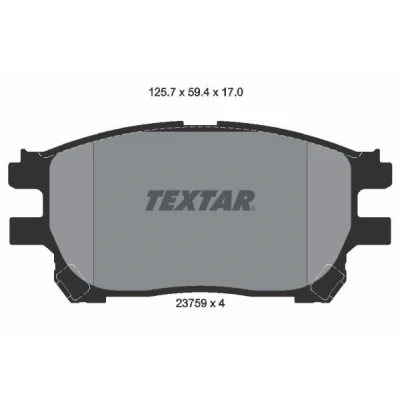 Abbildung von TEXTAR 2375901 Bremsbelagsatz nicht für Verschleißwarnanzeiger vorbereitet TOYOTA: Previa / Estima II