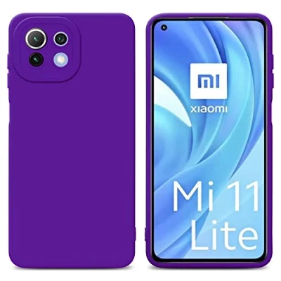 Abbildung von Cadorabo Hülle kompatibel mit Xiaomi Mi 11 LITE (4G 5G) NE Schutzhülle TPU Silikon Case Liquid Design Kameraschutz Slim für in Lila
