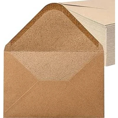 Abbildung von Kraftpapier Umschläge 200 Stück 130 g/m² Briefumschläge Kuvert Briefkuvert Briefhülle für Grußkarten Einladung Geburtstagskarten Nassklebung Spitzklappe (DIN C6 11,4 x 16,2 cm)