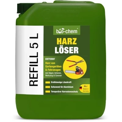 Abbildung von bio chem Harzlöser 5 Liter Kanister Schnellwirkender Harzentferner mit erstklassiger Lösekraft Für Gartengeräte und Werkzeuge aller Art Made in Germany