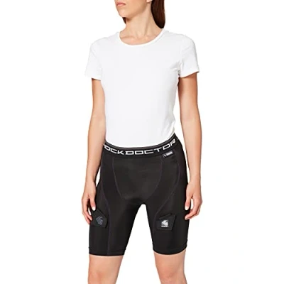 Abbildung von Shock Doctor Damen Tiefschutz Compression Hockey Short with Pelvic Protector Suspensorium, Black, XL