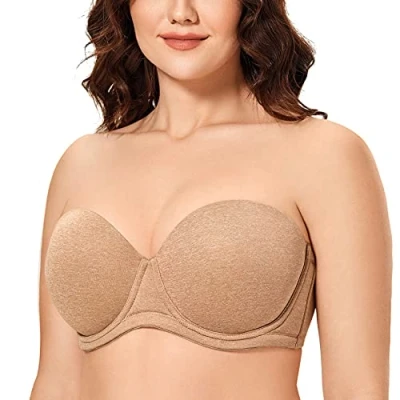 Abbildung von DELIMIRA Damen Trägerloser BH Bügel mit geformte Cups Pfifferling 105D