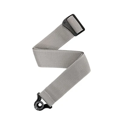 Abbildung von D&#039;Addario Accessories Auto Lock Gitarrengurt mit Verschluss Locking Guitar Strap Silber, Polypro