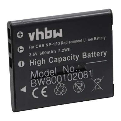 Abbildung von vhbw Akku kompatibel mit Casio Exilim EX ZS15, Z680, Z690, Z790, ZS20, ZS12 Kamera (550 mAh, 3,6 V, Li Ion)