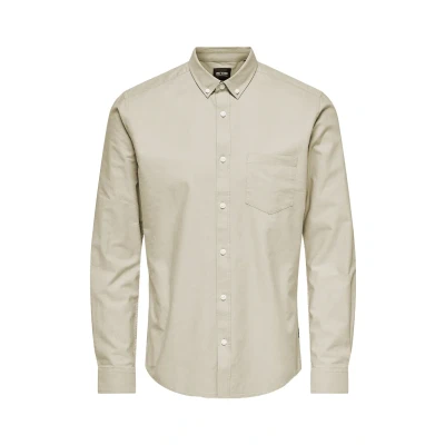 Abbildung von Only &amp; Sons Onsalvaro SLIM Oxford Hemd, Herren, Größe: XL, Chinchilla