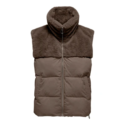 Abbildung von ONLY Steppweste ONLWANJA FUR PUFFER MIX WAISTCOAT CC OTW mit Teddyplüsch