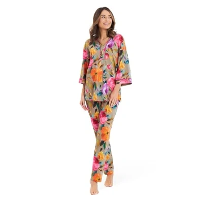 Abbildung von Rösch Pyjama im Aquarell Blüten Druck Baumwolle/Modal 1243737 38 15647