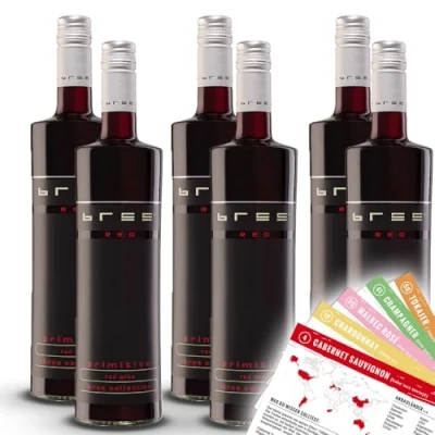 Abbildung von Bree Primitivo Puglia, trocken, sortenreines Weinpaket + VINOX Winecards (6x0,75l)
