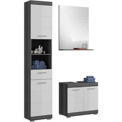 Abbildung von INOSIGN Badmöbel Set &quot;Siena&quot;, (Set, 3 St.), Badmöbel, Hochschrank, Spiegel, Waschbeckenunterschrank