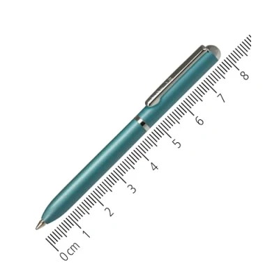 Abbildung von Online Miniatur Dreh Kugelschreiber Turquoise mit Metallclip, D1 Standardmine Mini Kuli fürs Portemonnaie 8 cm Länge, passend für Geldbeutel &amp; kleine Taschen unterwegs Schreibfarbe schwarz