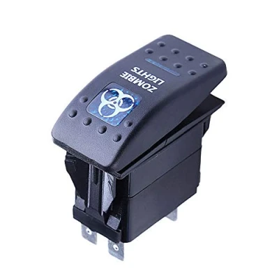 Abbildung von Mintice 12V KFZ Blau LED Licht Beleuchtet Wippenschalter Kippschalter Auto Armaturenbrett Schalter Zombie Light
