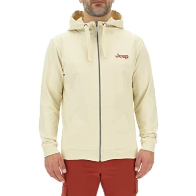 Abbildung von JEEP O102722 M505 J Herren Kapuzensweatshirt MIT VOLLEM Zip Kleingedrucktes J23S Almond/Red Ochre S