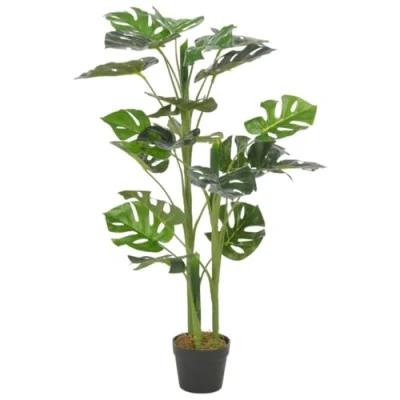 Abbildung von vidaXL Künstliche Pflanze Monstera mit Topf Kunstpflanze Dekopflanze Zimmerpflanze Topfpflanze Büropflanze Grünpflanze Kunstbaum Deko Grün 100cm
