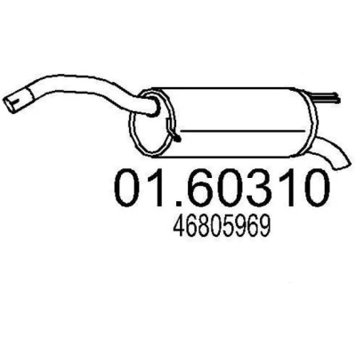Abbildung von MTS 01.60310 Endschalldämpfer 1000 FIAT: Stilo Schrägheck