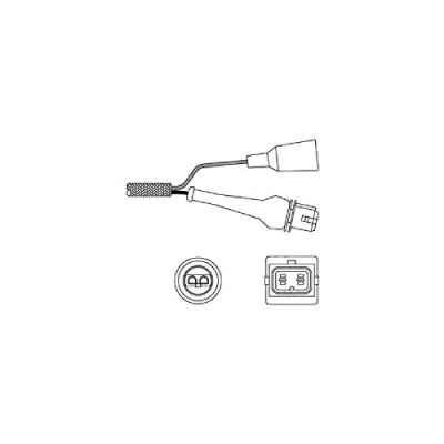 Abbildung von DELPHI ES10240 12B1 Lambdasonde Fingersonde, beheizt AUDI: Cabriolet B4, 80 B4 Limousine, 100 C4 Avant, VOLKSWAGEN: GOLF 2, Jetta Scirocco II