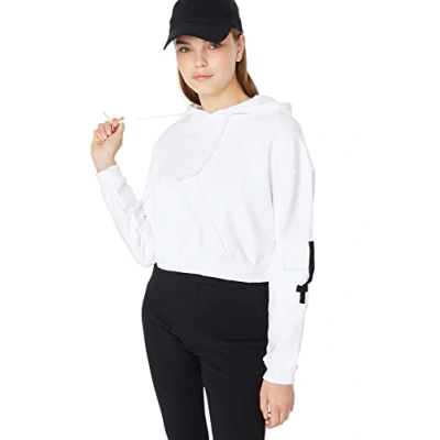 Abbildung von Trendyol Women&#039;s Hood Plain Regular Sweatshirt, Ecru, XS