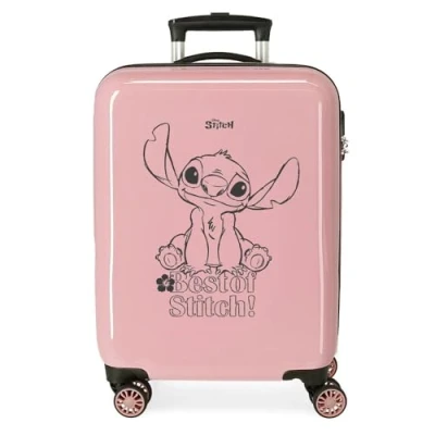 Abbildung von Disney Stitch, Kinderkoffer, Kabinenkoffer, mittelgroßer Koffer, Hartschalenkoffer Set, ABS Kunststoff, seitlicher Kombinationsverschluss, 28,4 l, 2 kg, 4 Doppelräder, Handgepäck, Joumma