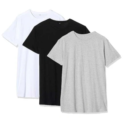 Abbildung von Build Your Brand Herren Shaped Long Tee 3 Pack T Shirt, Mehrfarbig (Blk/H.Grey/Wht 02227), M
