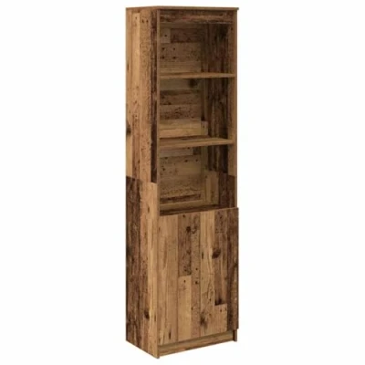 Abbildung von vidaXL Highboard Altholz Optik 50x35x180 cm Holzwerkstoff, Schrank, Lagerschrank, Schrank hoch, Beistellschrank, hoher mit Tür