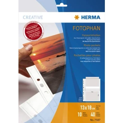 Abbildung von HERMA Fotophan Sichthüllen 13x18cm quer weiß VE=10 Hüllen