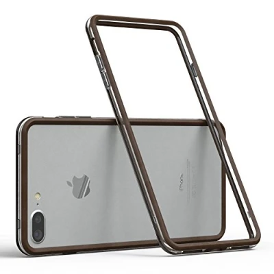 Abbildung von EAZY CASE Bumper kompatibel mit iPhone 7 Plus / 8 Silikon Plus/iPhone Flexible Schutzhülle als Rahmenschutz in Braun
