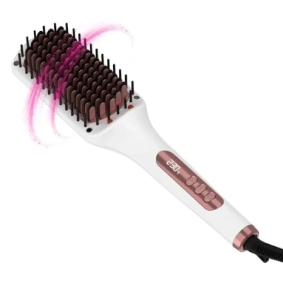 Abbildung von Solac Glättbürste Expert Ion Brush 65W 3D Borsten mit Keramikbeschichtung Ionen Technologie 6 Temperaturstufen 130 230C Display Automatische Abschaltung 360 Kabel