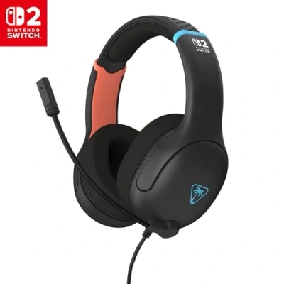 Abbildung von Turtle Beach Airlite Fit Wired Gaming Headset Offiziell Lizenziert für Nintendo Switch 2, 1, und OLED, Anthrazitschwarz