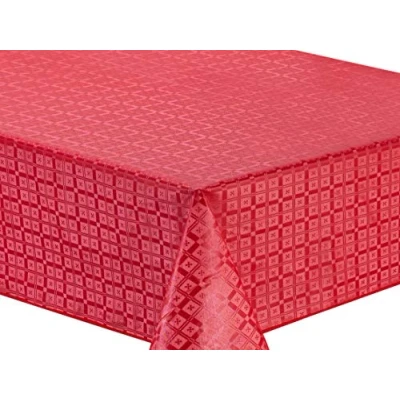 Abbildung von Home Direct Wachstuch Tischdecke Abwaschbar Eckig geprägt 140 x 180 cm Rot