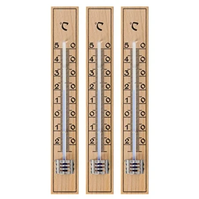 Abbildung von Lantelme Raumthermometer 17cm Innenthermometer Zimmerthermometer, 3 tlg., Zimmerthermometer 30 bis +50 Grad Celsius