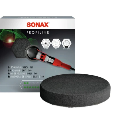 Abbildung von SONAX SchaumPad weich 160 (1 Stück) supersofter feinporiger Schwamm zum maschinellen Finishpolieren von Lacken Art Nr. 04932410