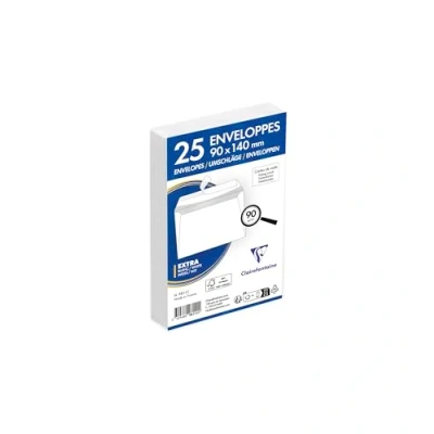 Abbildung von Clairefontaine 9811C Packung mit 25 Umschlägen weiß 90x140mm, vertraulich, selbstklebend, 90g, 1 Pack