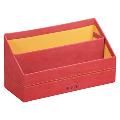 Abbildung von Rhodia 194614C Briefablage 25x10x14cm, aus Kunstleder, elegant und praktisch, 1 Stück, Korallenrot