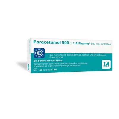 Abbildung von Paracetamol 500 1 A Pharma Tabletten 10 St