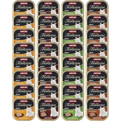 Abbildung von animonda Vom Feinsten Adult Vielfalt (32 x 100 g), Nassfutter für ausgewachsene Katzen, Katzenfutter ohne Getreide und Zucker, mit % frischen, fleischlichen Zutaten