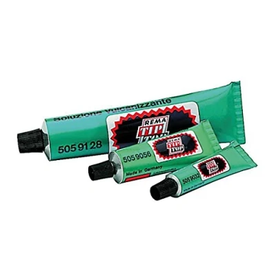 Abbildung von Rema Vulkanisierflüssigkeit Tip Top 50 gr Tube zur Reparatur von Fahrrad und Autoreifen, Gummischläuche, Ventilflicken