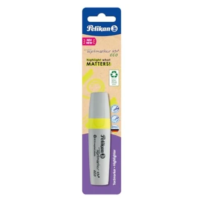 Abbildung von Pelikan Textmarker 490 eco, Neon Gelb, 1 Stück auf Blisterkarte