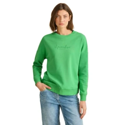 Abbildung von Cecil MIT Stickerei Sweatshirt, Damen, Größe: XL, Grün