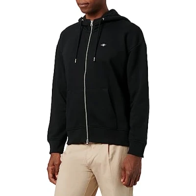 Abbildung von GANT Regular Shield ZIP Sweatjacke, Damen, Größe: 34, Schwarz
