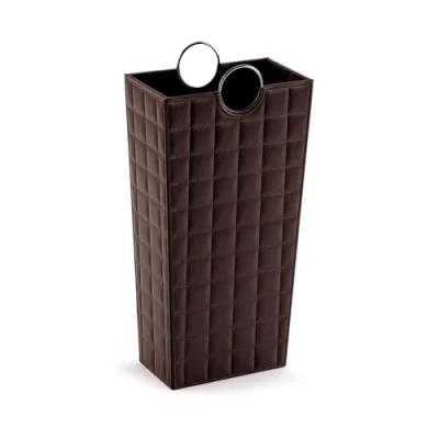 Abbildung von Versa Poirot Schirmständer für Eingang, Raum oder Halle, moderner Schirmhalter, Maßnahmen (H x L B) 53 16 28 cm, Kunstleder, Farbe: Braun