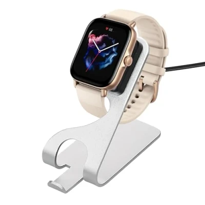 Abbildung von kwmobile USB Ladegerät für Huami T Rex 2 / Ultra GTR 4 GTS 3 (1 tlg., Kabel Charger Stand Smart Watch Ladestation mit Standfunktion)
