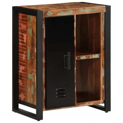 Abbildung von vidaXL Sideboard Mehrfarbig 55x35x70 cm Altholz Massiv, Schrank, Highboard, Home Organizer, Lagerschrank, Beistellschrank, Wohnzimmerschrank
