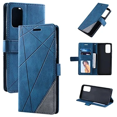 Abbildung von QiongniAN Hülle für Xiaomi Poco M3 Pro 5G Leder,Hülle Redmi Note 10 M2103K19G / M2103K19PI M2103K19PG Klapphülle Handytasche Case Blue